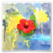 Abstracte Hibiscus Flower Foto Afdruk (Voorkant)