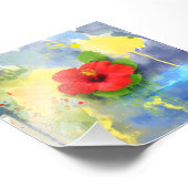 Abstracte Hibiscus Flower Foto Afdruk (Hoek)