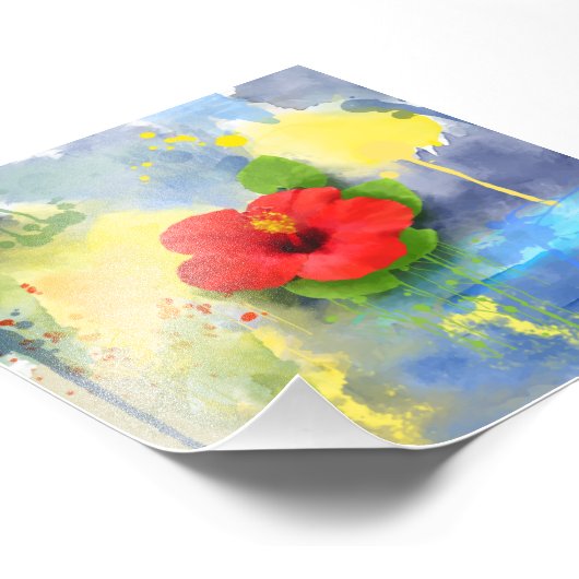 Abstracte Hibiscus Flower Foto Afdruk (Hoek)