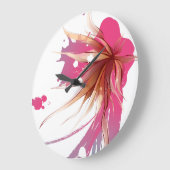 Abstracte Hibiscus Flower Grote Klok (Hoek)