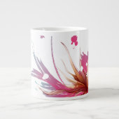 Abstracte Hibiscus Flower Grote Koffiekop (Voorkant)