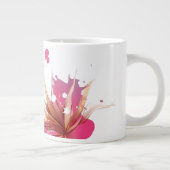 Abstracte Hibiscus Flower Grote Koffiekop (Rechts)