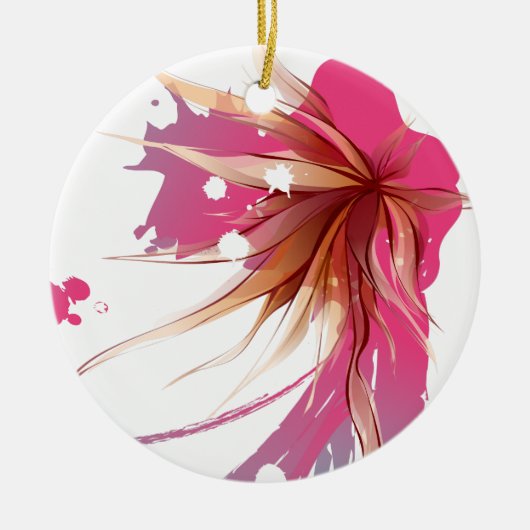 Abstracte Hibiscus Flower Keramisch Ornament (Voorkant)
