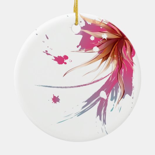 Abstracte Hibiscus Flower Keramisch Ornament (Achterkant)