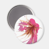 Abstracte Hibiscus Flower Magneet (Voorkant / Achterkant)