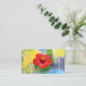 Abstracte Hibiscus Flower Modern Visitekaartje (Staand voorkant)