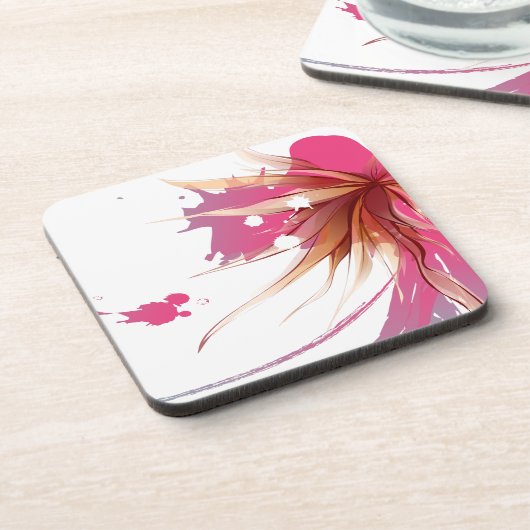 Abstracte Hibiscus Flower Onderzetter (Linkerzijde)