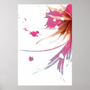 Abstracte Hibiscus Flower Poster