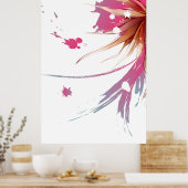 Abstracte Hibiscus Flower Poster (Keuken)