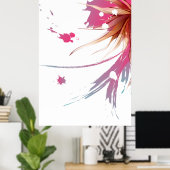 Abstracte Hibiscus Flower Poster (Thuiskantoor)