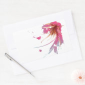 Abstracte Hibiscus Flower Rechthoekige Sticker (Envelop)