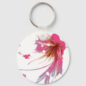 Abstracte Hibiscus Flower Sleutelhanger (Voorkant)