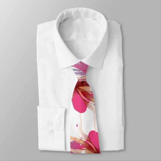 Abstracte Hibiscus Flower Stropdas (Gebonden)