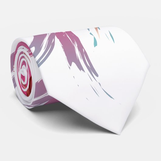 Abstracte Hibiscus Flower Stropdas (Opgerold)