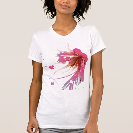 Abstracte Hibiscus Flower T-shirt (Voorkant)