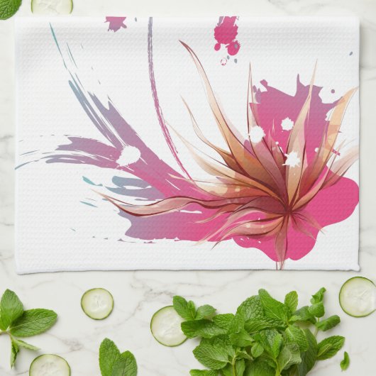 Abstracte Hibiscus Flower Theedoek (Gevouwen)