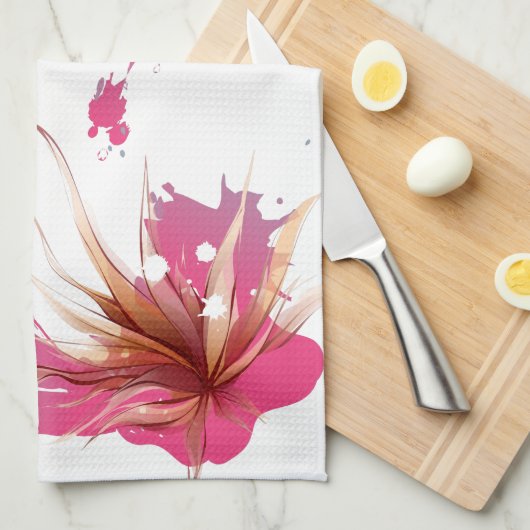 Abstracte Hibiscus Flower Theedoek (Quarter Fold)