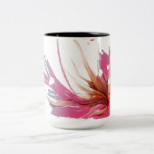 Abstracte Hibiscus Flower Tweekleurige Koffiemok (Center)