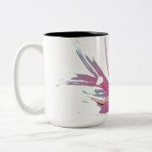 Abstracte Hibiscus Flower Tweekleurige Koffiemok (Links)