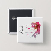 Abstracte Hibiscus Flower Vierkante Button 5,1 Cm (Voorkant /achterkant)