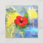 Abstracte Hibiscus Flower Vierkante Visitekaartje (Voorkant)
