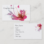 Abstracte Hibiscus Flower Visitekaartje (Voorkant / Achterkant)