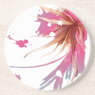 Abstracte Hibiscus Flower Zandsteen Onderzetter