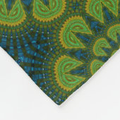 Abstracte Hippie Green & Navy Blue Flowers Ethnic Fleece Deken (Hoek)