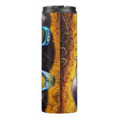 Abstracte Hippie Joined Cats Wearing Glasses Thermosbeker (Achterkant)