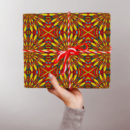 Abstracte Hippie Red en gele stammen uit etnische  Cadeaupapier
