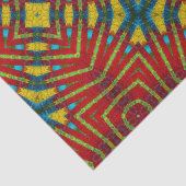 Abstracte Hippie Red en gele stammen uit etnische  Tissuepapier (Detail)