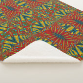 Abstracte hippie Red Yellow Blue Ethnic Trippy Sherpa Deken (3/4)