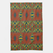 Abstracte hippie Red Yellow Blue Ethnic Trippy Theedoek (Verticaal)