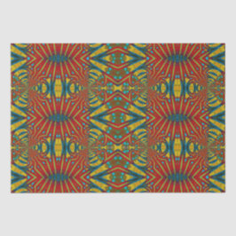 Abstracte hippie Red Yellow Blue Ethnic Trippy Tissuepapier
