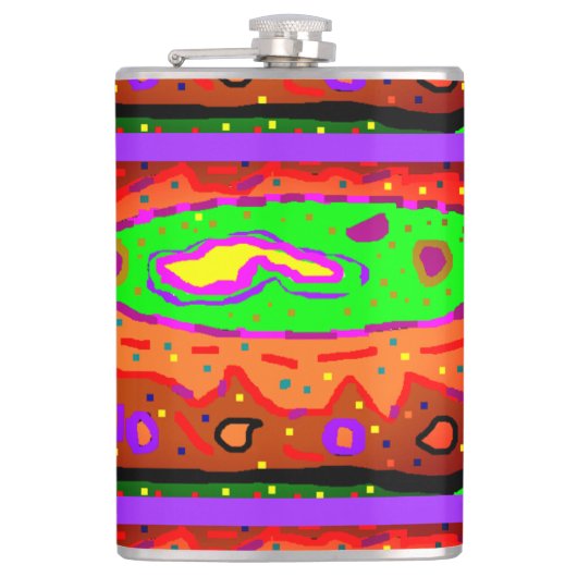 ABSTRACTE HIPPY ART RETRO HEUPFLES (Voorkant)