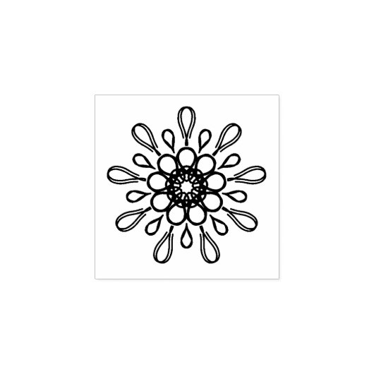 Abstracte hippy retro bloem rubberstempel (Afrduk)