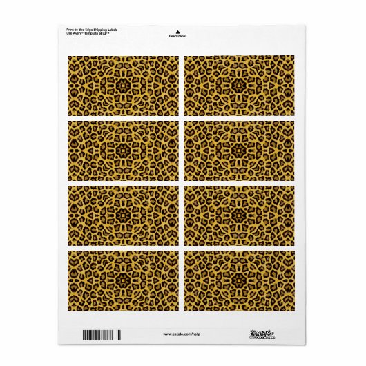 Abstracte Hipster Cheetah Dierenprint Etiket (Full Sheet)