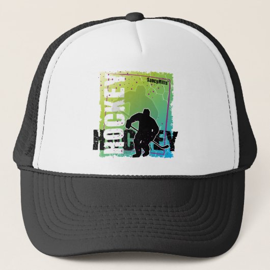 Abstracte Hockey (mannelijk) Trucker Pet (Voorkant)