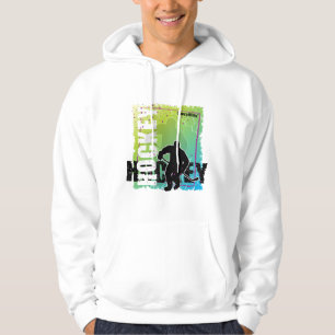 Abstracte Hockey Player (mannelijk) Hoodie
