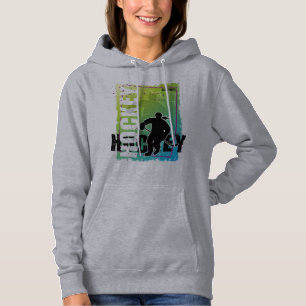 abstracte Hockey Player voor vrouwen (vrouw) Hoodie