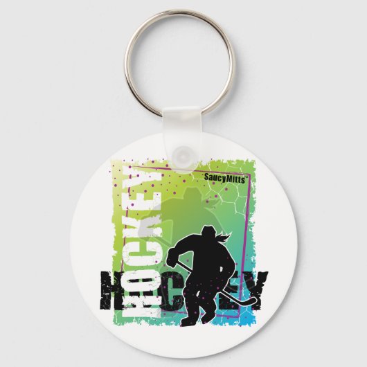 Abstracte Hockey (vrouw) Sleutelhanger (Voorkant)