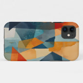 Abstracte hoeken van blauw en Sinaasappel Case-Mate iPhone Case (Achterkant (horizontaal))