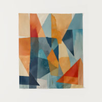 Abstracte hoeken van blauw en Sinaasappel