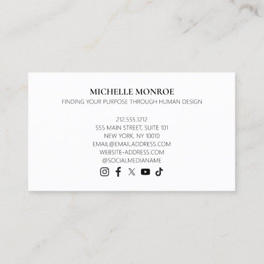 Abstracte Holografische Opal met Gouden Brushstrok Visitekaartje (Achterkant)