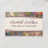 Abstracte holografische regenboog roze gouden vrou visitekaartje (Voorkant)