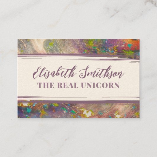 Abstracte holografische regenboog roze gouden vrou visitekaartje (Voorkant)