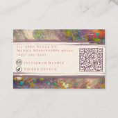 Abstracte holografische regenboog roze gouden vrou visitekaartje (Achterkant)