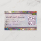 Abstracte Holografische Regenboog Roze Gouden Vrou Visitekaartje (Achterkant)