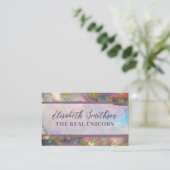 Abstracte Holografische Regenboog Roze Gouden Vrou Visitekaartje (Staand voorkant)