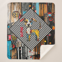 Abstracte hond gepersonaliseerd sherpa deken